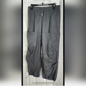 Zara gray baggy cargo pants sz L front pockets draping  cool hip hop look